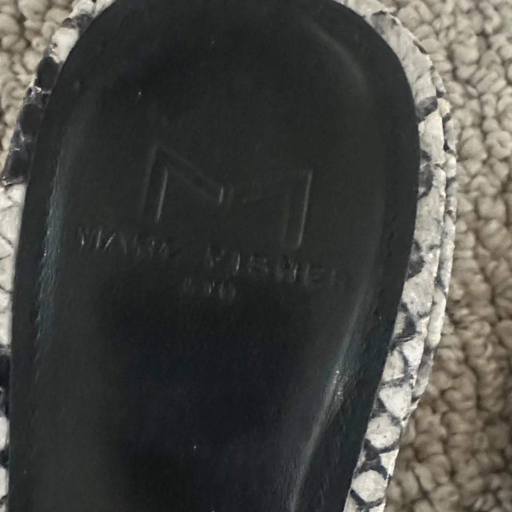 Marc Fisher Black and White Snakeskin Sandals - Picture 2 of 3